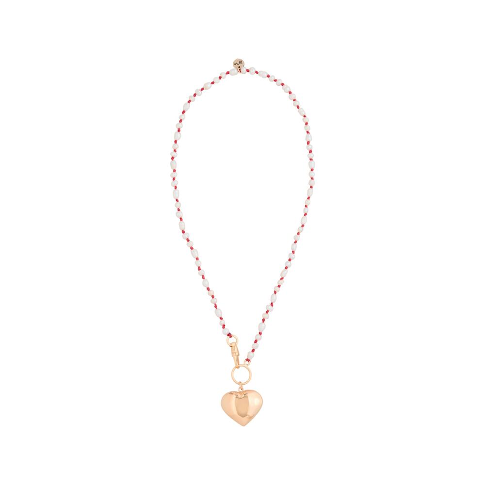 MAISON IREM Big Heart Necklace Pearl & Gold